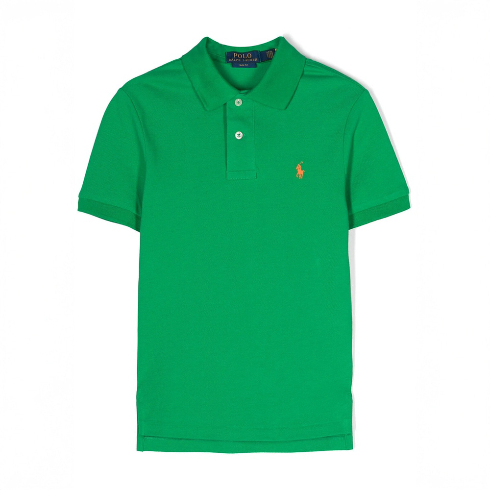 NWOT Polo Ralph Lauren Little Boys Mesh Polo Shirt Green Pony Orange $49 Size 6